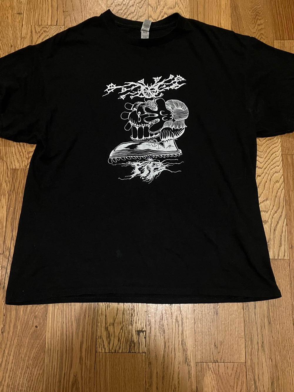 Fib Band Shirt Cincinnati Ohio Logo Men's XL Black Rat Fink Style Used Cotton